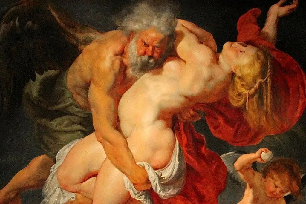 Detalle de la pintura de Rubens titulada Boreas rapta a Oritía. Boreas era el dios griego-romano del viento del Norte