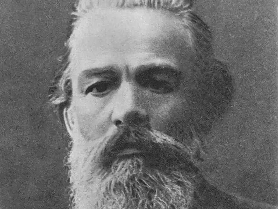 Retrato en blanco y negro de Dimitar Blagoev en edad avanzada