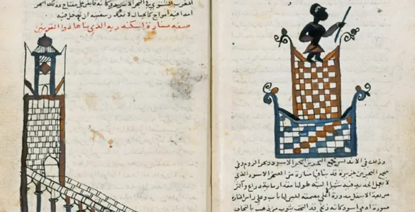 Dibujo medieval del Faro de Alejandría, de un código de Abu Hamid Al-Gharnati