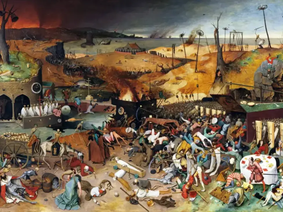 Pintura al óleo El triunfo de la Muerte, de Pieter Bruegel el Viejo, ca. 1562