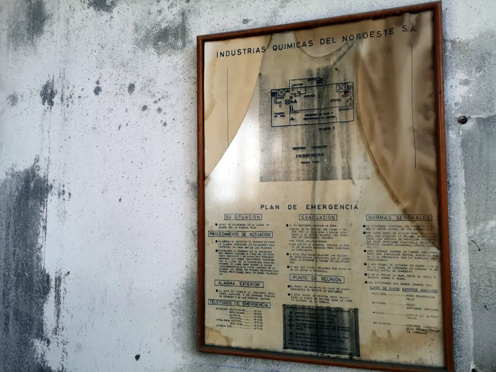 Plan de emergencia encontrado en la fábrica de Inquinosa